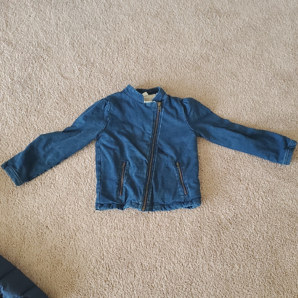 Crazy 8 S Jean Jacket With Shrrpa Lining Zip Up Zip Pockets